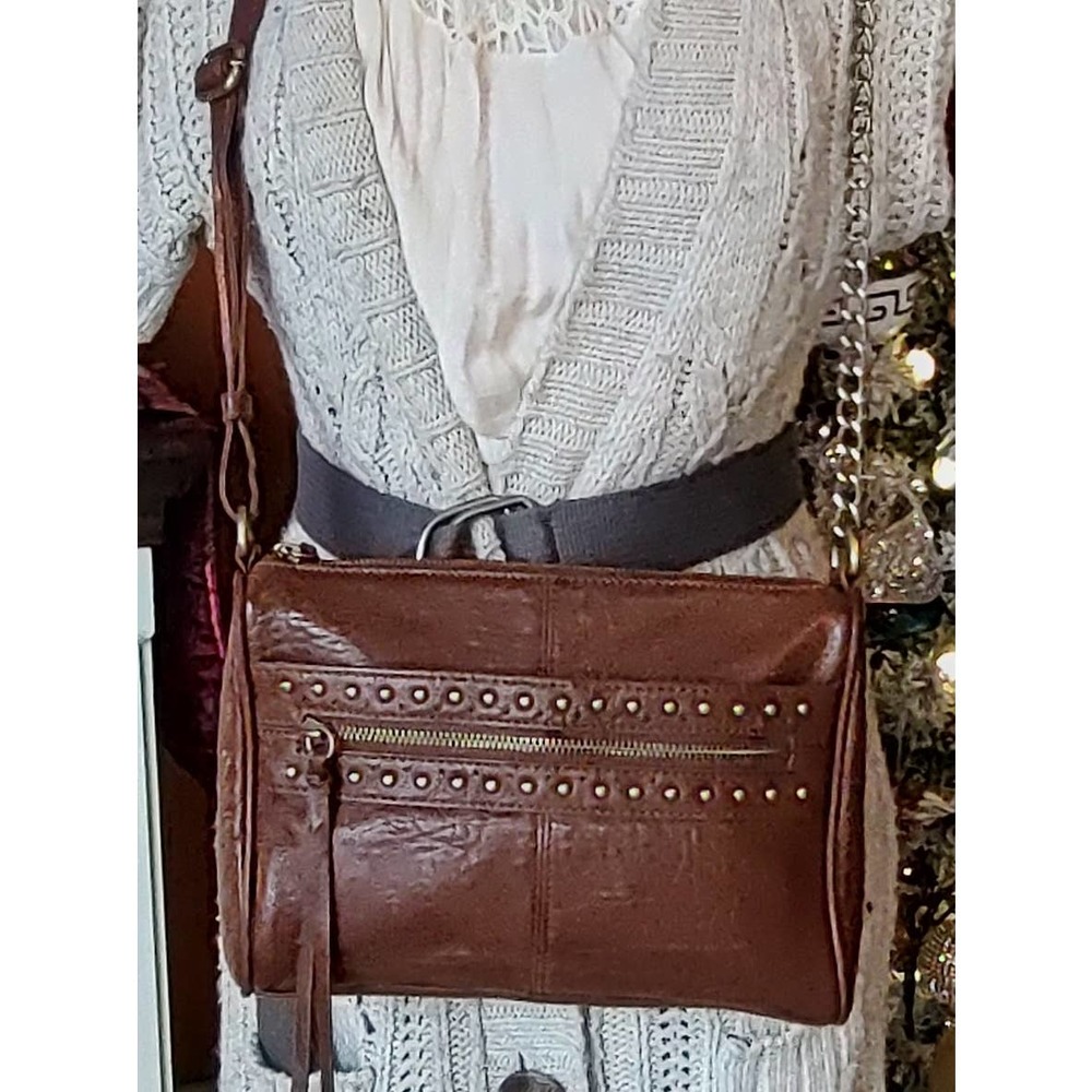 Marc New York Brown Leather With Studd Accent Purse